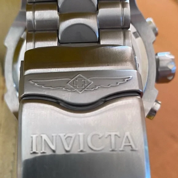 Invicta Silver and Blue Chronograph Watch